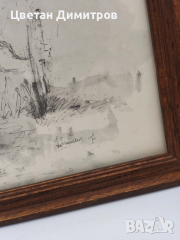 Винтидж холандска авторска картина, снимка 6 - Картини - 52789020