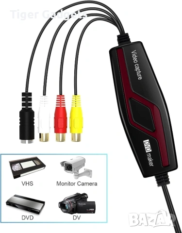 BR117 VHS to Digital Converter – USB видео конвертор (RCA към USB, VHS/Hi8/MiniDV), снимка 4 - Друга електроника - 53975311