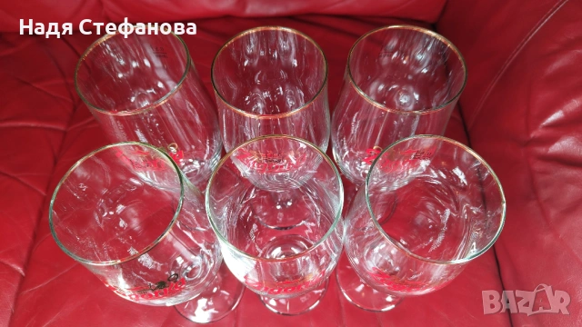 Стъклени бирени чаши Загорка, столче, златент кант, 500 мл, 6 бр, снимка 5 - Чаши - 54253984