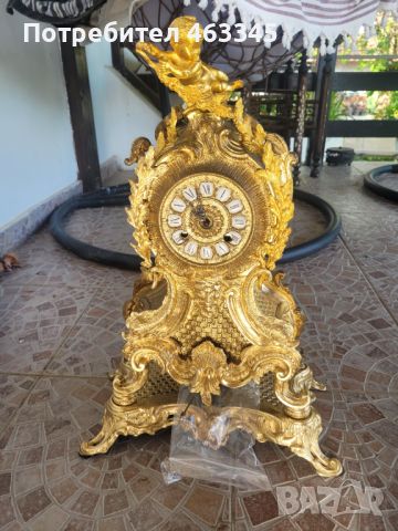 Каминен часовник от 19-ти век рококо стил, снимка 3 - Антикварни и старинни предмети - 45698476