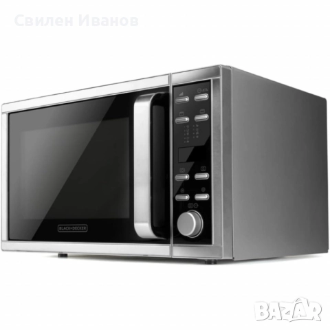 Микровълнова с грил и конвекция Black+Decker BXMZ900E – 25L, 900W, автоматични програми, дигитален д, снимка 2 - Микровълнови - 51506370
