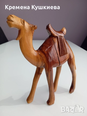 Дървена камила масив, снимка 3 - Статуетки - 52456570