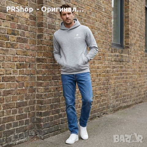 Мъжки суичър с качулка Pierre Cardin, сив, тъмно син, черен