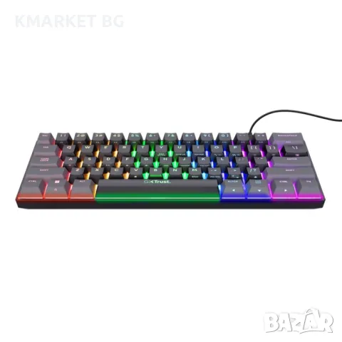 TRUST GXT867 Acira 60 Mini Gaming Keyboard US Геймърска Клавитура, снимка 3 - Клавиатури и мишки - 49361333