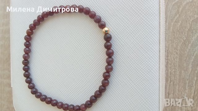 Гривна от естествен гранат , снимка 2 - Гривни - 45125405