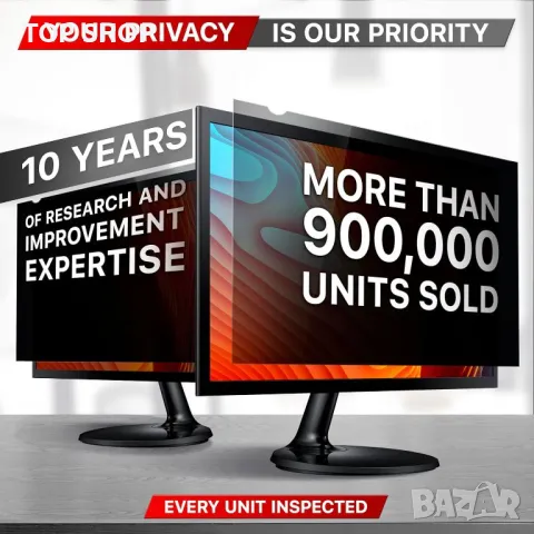 VINTEZ 24 инча 2 броя Филтър за поверителност на компютъра за широкоекранен монитор 16:9, снимка 8 - Друга електроника - 49938041