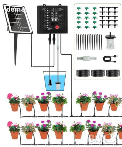 Joysing Автоматична соларна система за капково напояване, 12 режима таймер, за поливане на градина 