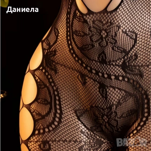 Еротично цяло боди с флорален дизайн – еластично и прилепващо, снимка 7 - Бельо - 53969805