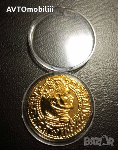 Позлатена полска монета 1584 г Стефан Батори