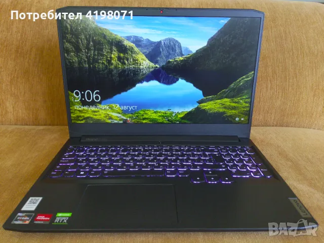 Спешно: IdeaPad Gaming 3 15ACH6, Nvidia RTX 3050 4GB, Ryzen 7 5800H, 16GB RAM, 512GB NVMe, снимка 1 - Лаптопи за игри - 46888959