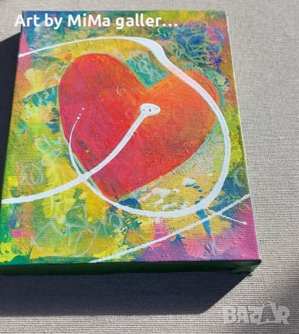 Сърце, картина на платно, арт, снимка 3 - Картини - 52581100