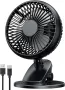 FCOOL Clip Fan, 5000mAh акумулаторен преносим настолен вентилатор, USB C, 4 скорости, снимка 1