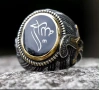 Стилен мъжки пръстен с гравиран символ, снимка 3