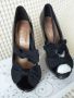 Обувки на ток с отворени пръсти 38, снимка 1 - Дамски обувки на ток - 45433028