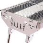 Барбекю за дървени въглища, 47х33хH29 см /600393/ Компактно преносимо барбекю от неръждаема стомана,, снимка 2