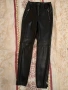 Нов страхотен черен лъскав кожен панталон "FB" с ципове, размер S, снимка 3