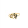 Златен дамски пръстен с 3бр. изумруд 1,52гр. размер:53 14кр. проба:585 модел:24806-1, снимка 1