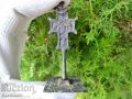 Възрожденски бронзов обреден кръст с печат - Просфора, снимка 1 - Антикварни и старинни предмети - 45341838