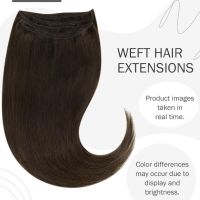 Hetto Екстеншъни за удължаване на коса 100% истинска човешка коса  #4 55 см 100 гр, тъмно кафяво, снимка 6 - Аксесоари за коса - 45286137
