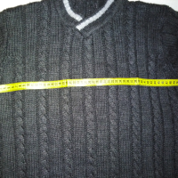 Нов мъжки пуловер едра плетка S размер, снимка 3 - Пуловери - 44973840