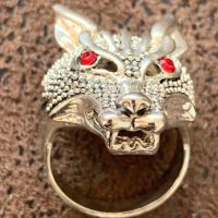 Интересен нов мъжки рокерски пръстен-Вълк, снимка 3 - Пръстени - 45380852