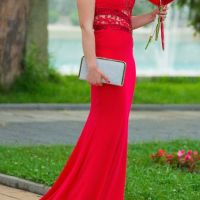 Официална рокля светло червено , снимка 1 - Рокли - 45505503