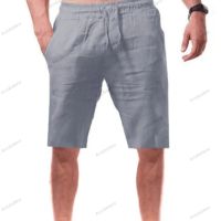 Летни мъжки свободни ленени дишащи изрязани панталони, 8цвята , снимка 5 - Къси панталони - 45375781