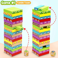 COOLJOY Дървена падаща кула за деца 3+, Игри за подреждане, снимка 2 - Образователни игри - 45063805