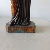Стара медна статуетка на Кариатида, снимка 6 - Антикварни и старинни предмети - 45399190