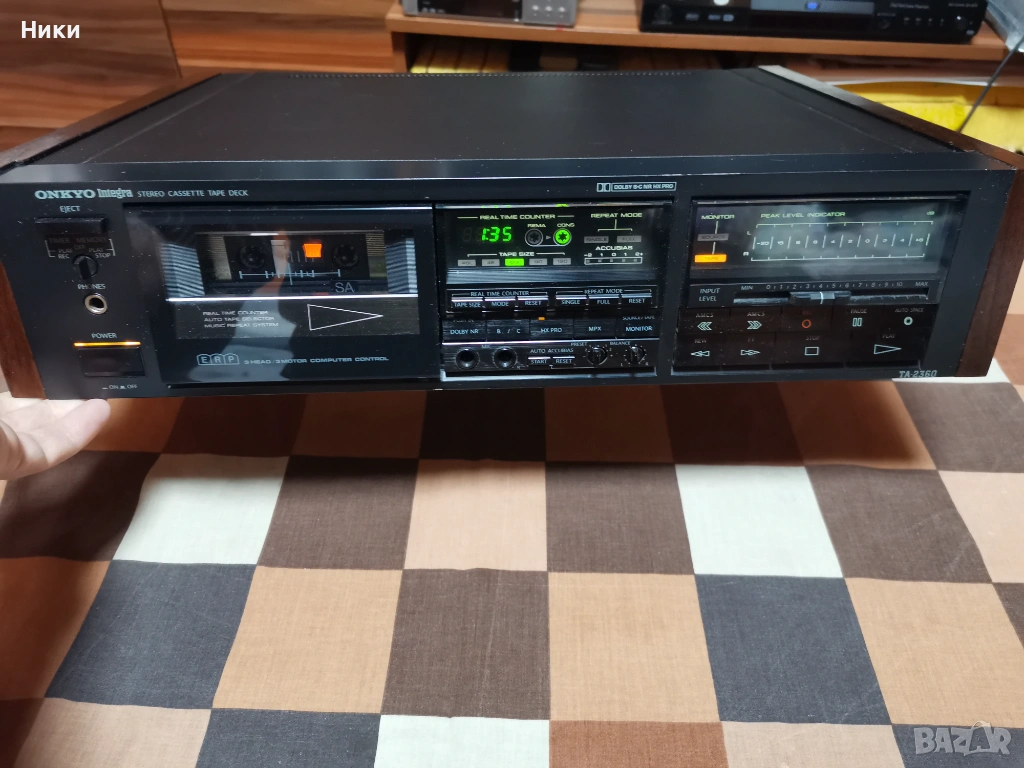 Продавам ONKYO TA-2360   3 HEAD    с оригиналните  дървени страници, снимка 1
