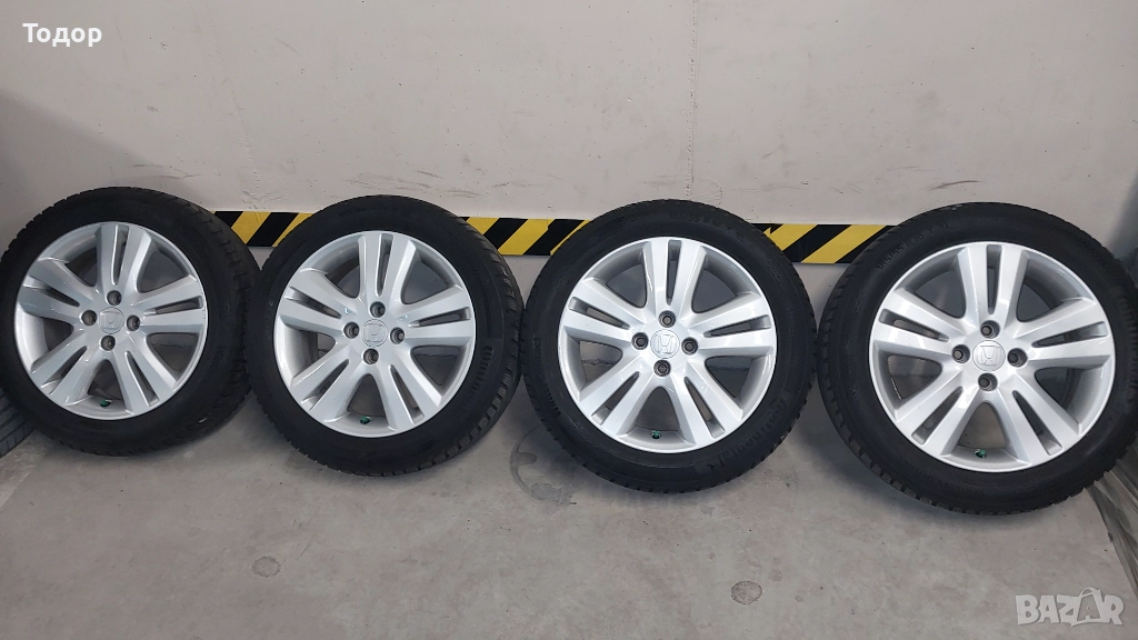 Джанти 16 цола Хонда Джаз 2008-2015 със зимни гуми Континентал, снимка 1