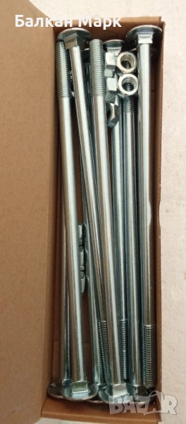 Коларски болтове с гайки – 12x280, DIN 603, поцинковани,18бр. (внос от Германия) , снимка 1