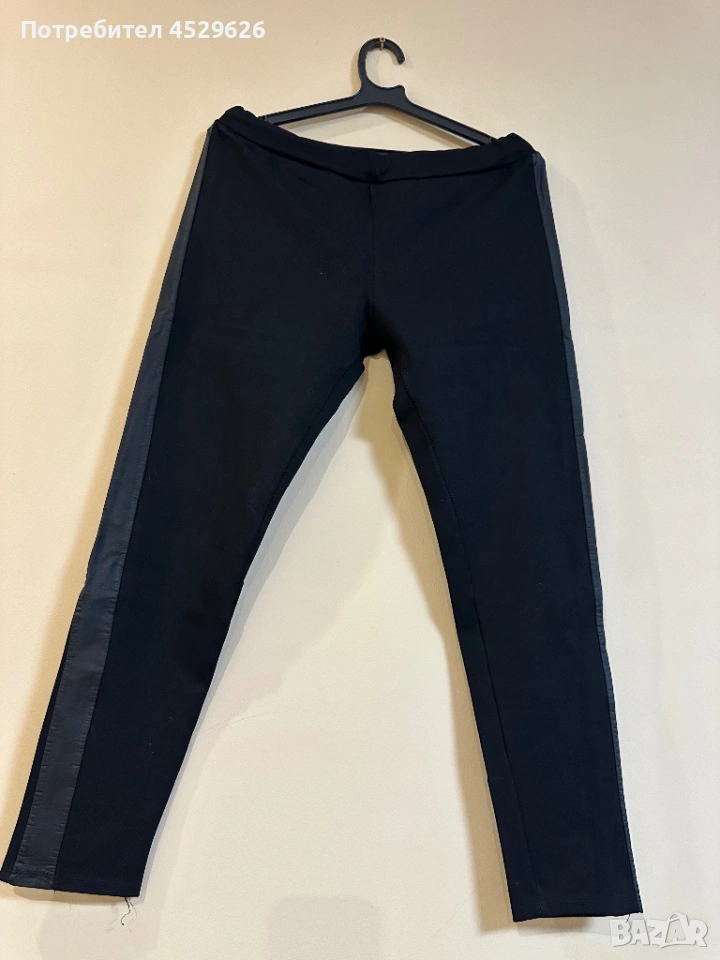 Черен клин с кожени кантове, снимка 1