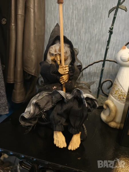 Лот декорация свещник и баба Яга керамика ковано желязо , снимка 1