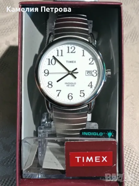 TIMEX INDIGLO от неръждаема стомана 35 ММ Сребрист., снимка 1