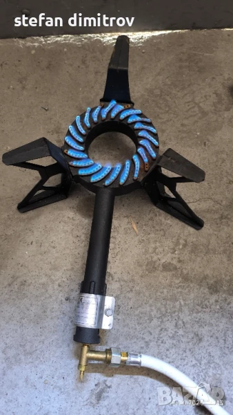 Газов котлон, макс. 8 kW, с регулатор на налягането на газта 37 mbar, IT, газов маркуч 1,5 м,, снимка 1