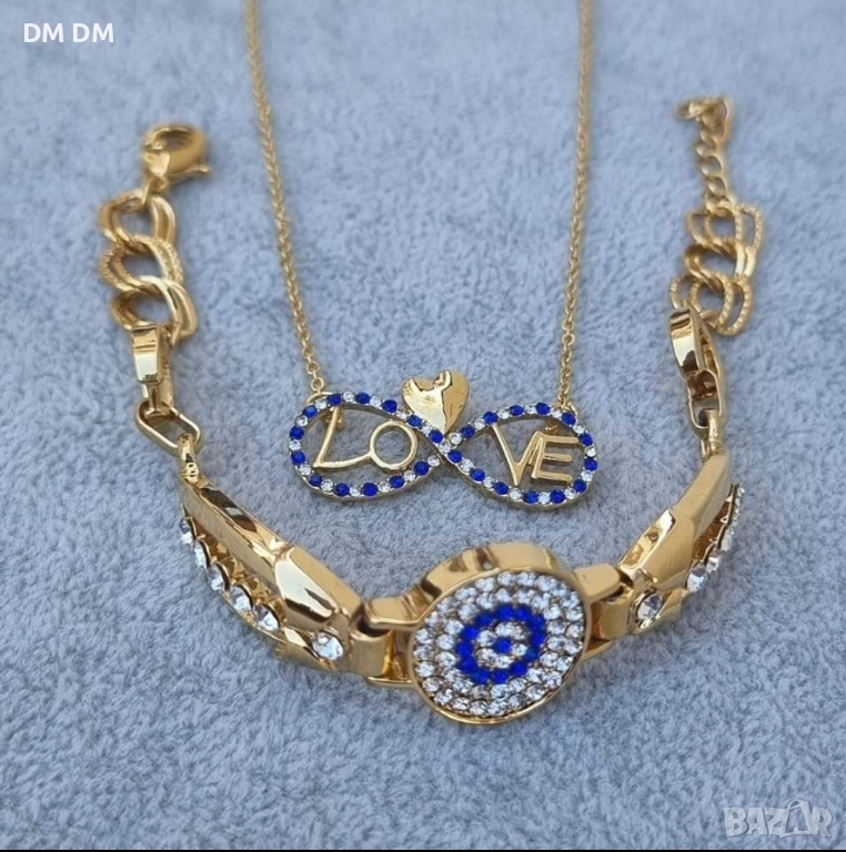 18k златно покритие! Комплект „Безкрайна любов“ 💙♾️, снимка 1