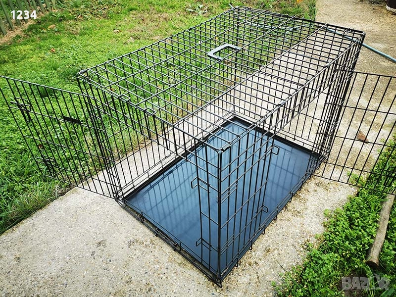 транспортна клетка метална сгъваема 92x61x67см за куче, стационар, снимка 1