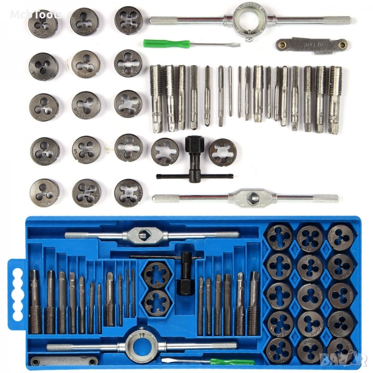 Метчици и плашки комплект 40 части STAHLMAYER, снимка 1