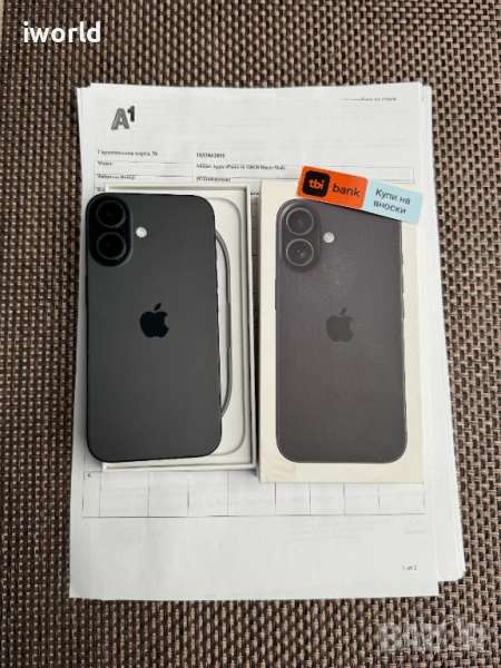 iPhone 16 Black❗️ Лизинг от 51лв/м❗️⚠️ 128GB черен, снимка 1