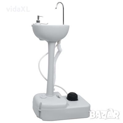 vidaXL Преносима къмпинг мивка за ръце на стойка, сива, 20 л（SKU:30139, снимка 1