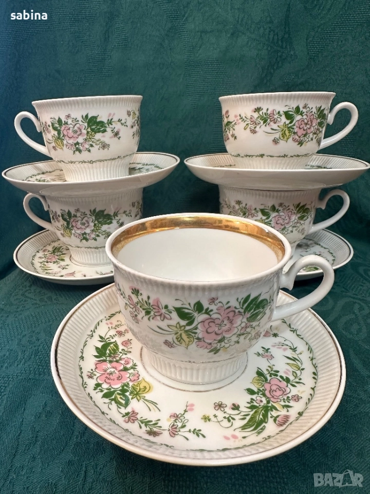 Руски чаши за чай на ЛФЗ Ломоносов, СССР, снимка 1