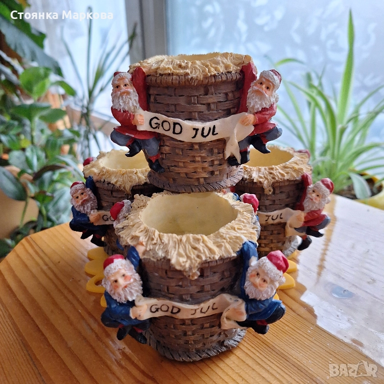 4 броя свещници -Коледни, снимка 1