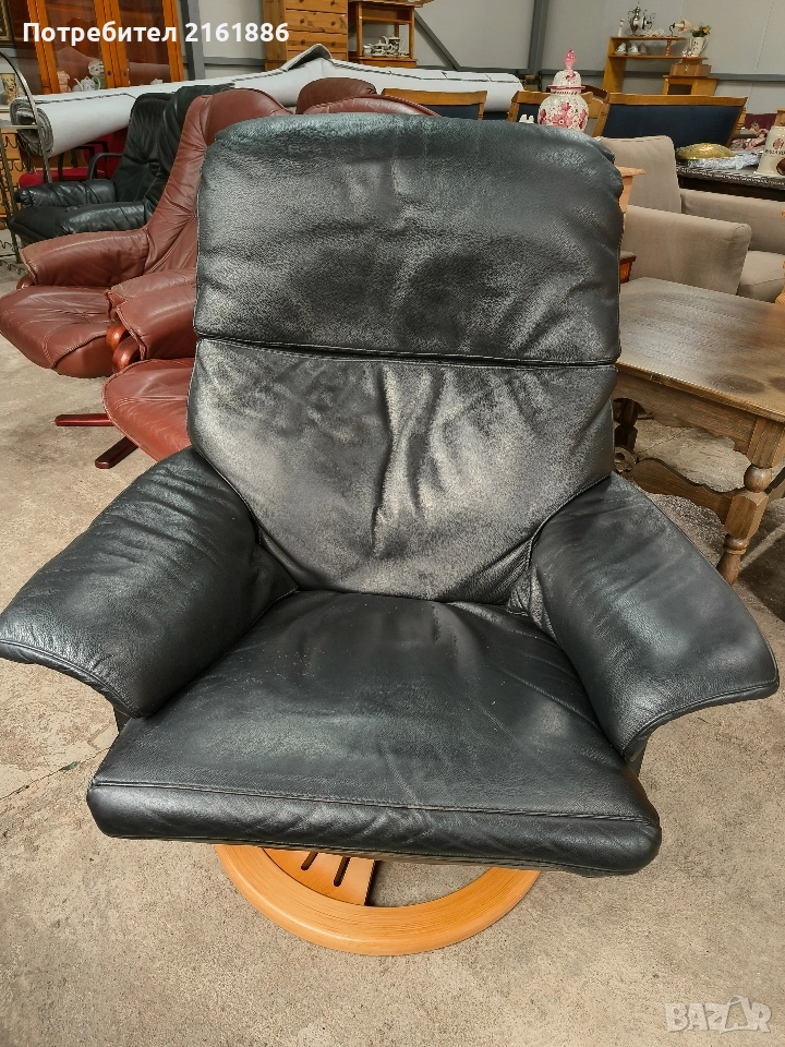 Relax кресло от естествена кожа , снимка 1
