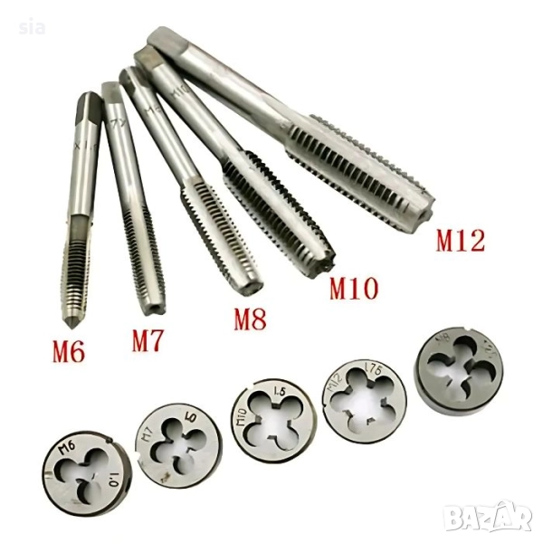 Комплект метчици и плашки, 11бр, снимка 1