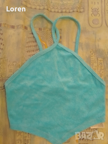 Ново!*Fb Sister*Късо светло синьо асиметрично потниче, снимка 3 - Потници - 52637601