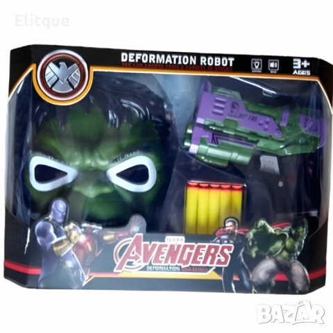 Пистолет с меки патрони и маска на Хълк, снимка 2 - Други - 52752868