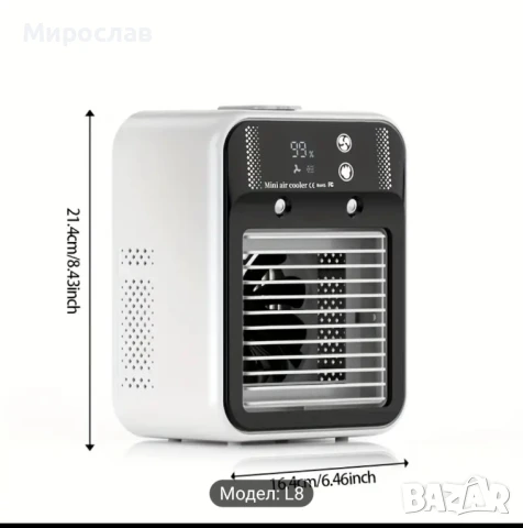 USB зареждащ се портативен климатик увлажнител и USB вентилатор КАПАЦИТЕТ НА БАТЕРИЯТА 3000mah, снимка 4 - Друга електроника - 51299559