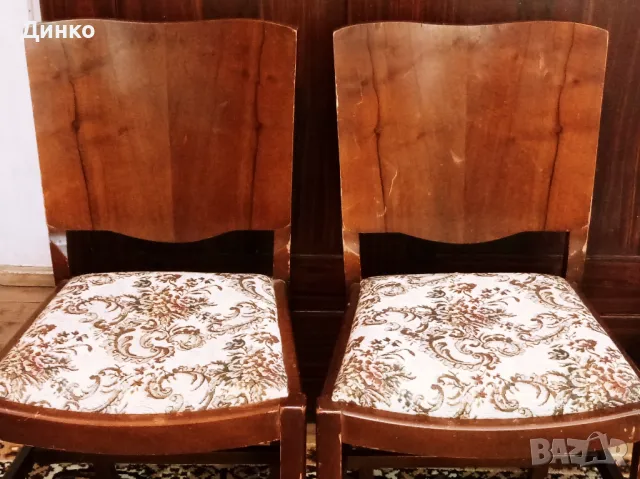 2 тапицирани стола от масив, ретро,винтидж, снимка 2 - Столове - 50160258