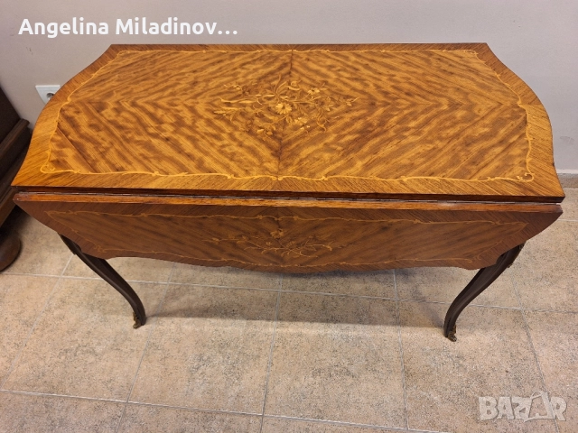 Маса с богата Интарзия Луи XV , снимка 4 - Маси - 52428485